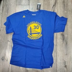 Vintage Adidas Golden State Warriors Steph Curry Player Number T Shirt XL Blue